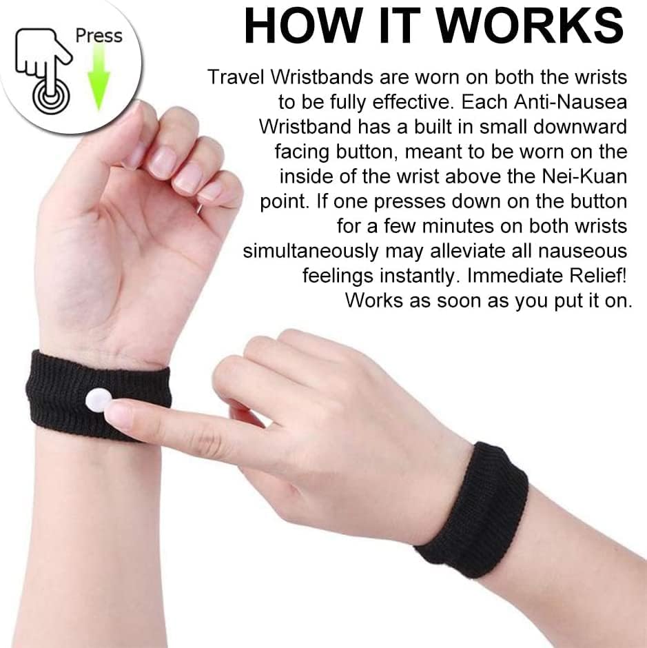 Acupressure Band, Wristband for Nausea, Anti Nausea ,Weight loss, Sleep disorder, Blood pressure, Sugar control, Migraine pain relief, Vomiting, Morning Sickness, Car Sickness Control Wristband for Everyone (Buy1GET1Free )
